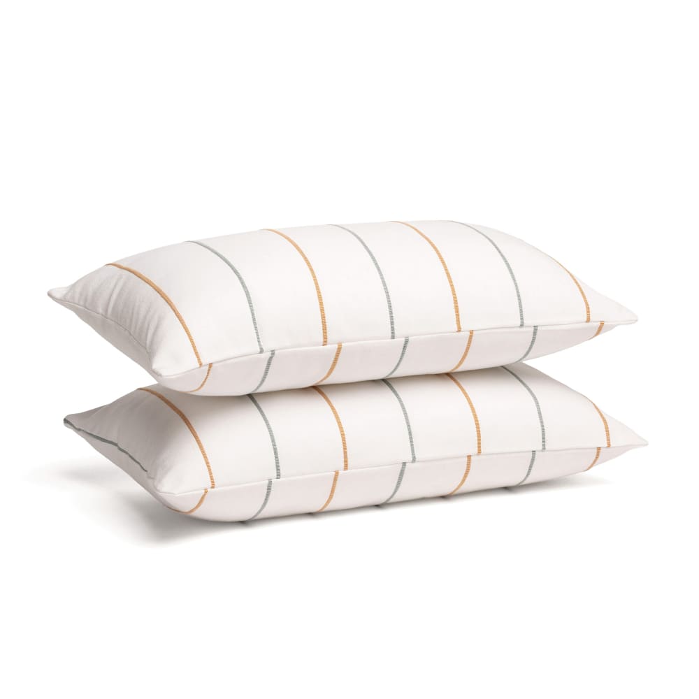Lot de 2 housses de coussin en coton fil en relief teint or 50x30 — vue 3