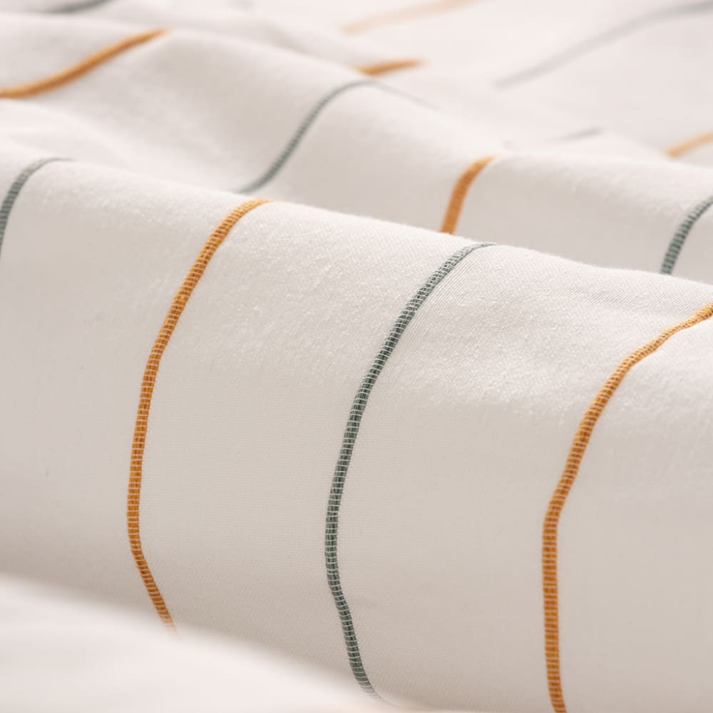 Lot de 2 housses de coussin en coton fil en relief teint or 50x30 — vue 4