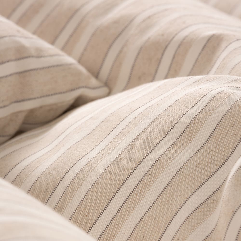 Lot de 2 housses de coussin en coton rayures en relief lin 45x45 — vue 4