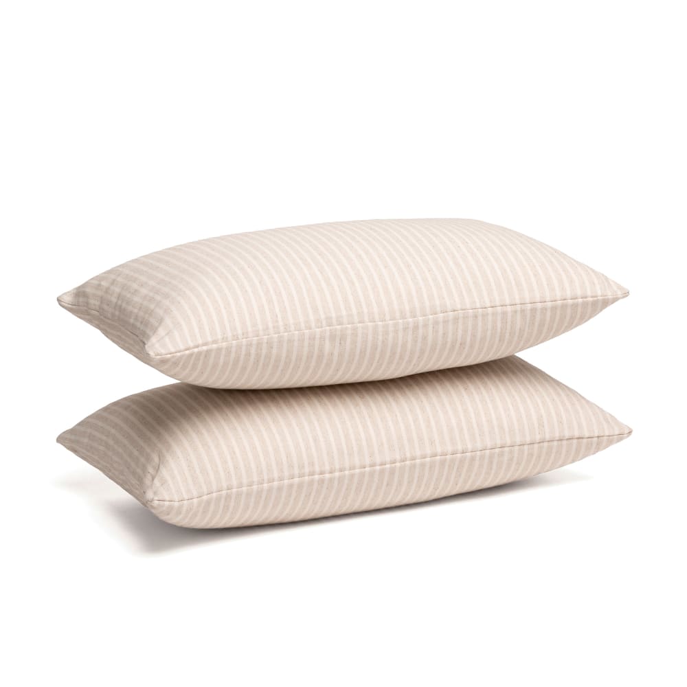 Lot de 2 housses de coussin en coton rayures en fil teint lin 50x30 — vue 3