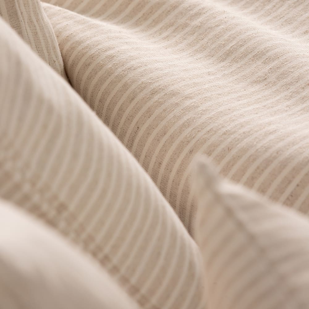 Lot de 2 housses de coussin en coton rayures en fil teint lin 50x30 — vue 4