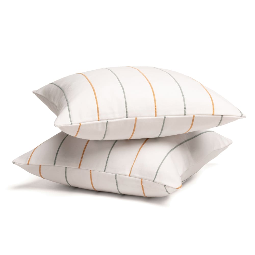 Lot de 2 housses de coussin en coton fil en relief teint or 45x45 — vue 3