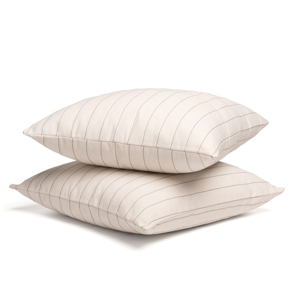 Lot de 2 housses de coussin en coton fil en relief écru 45x45 — vue 3