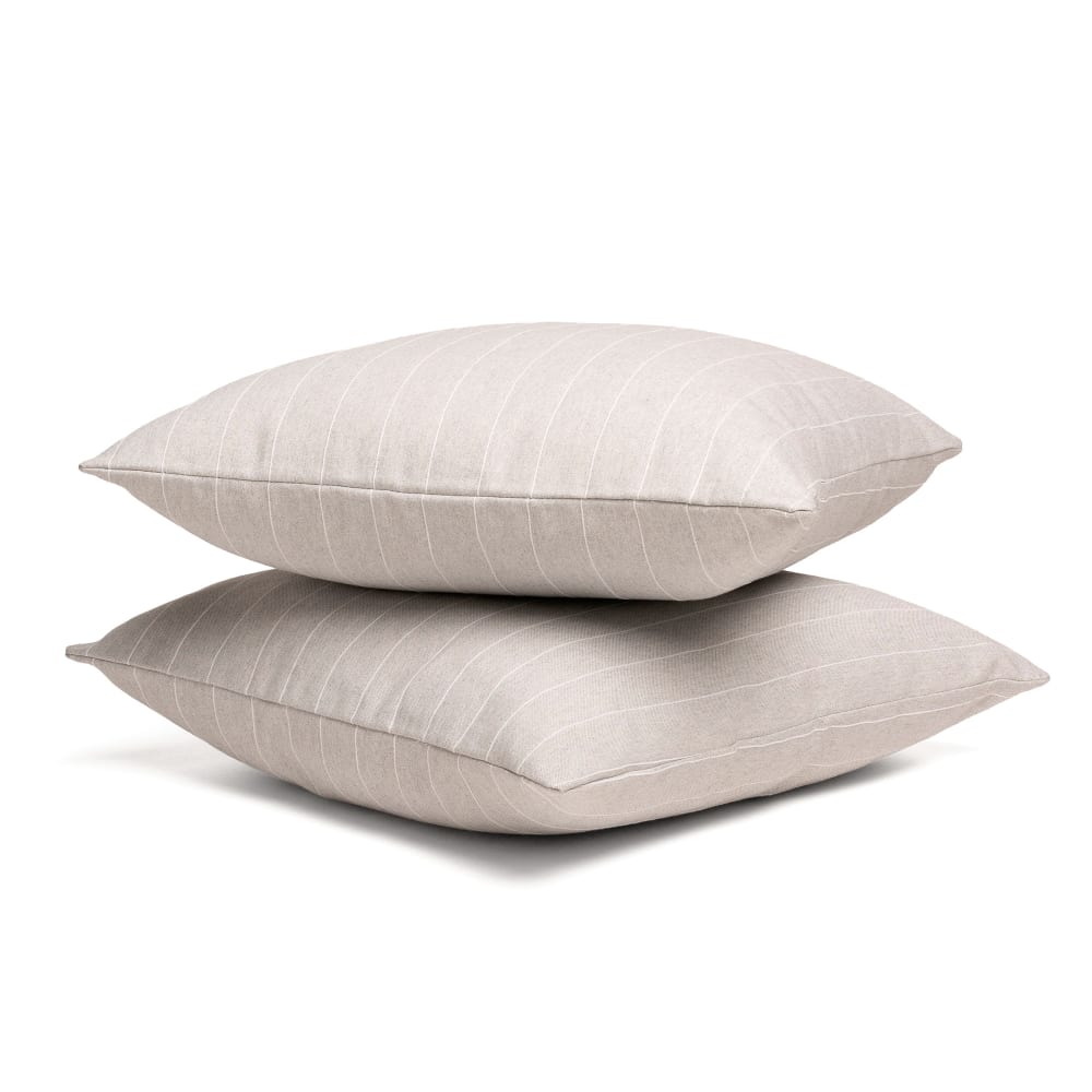 Lot de 2 housses de coussin en coton fil en relief gris 45x45 — vue 3