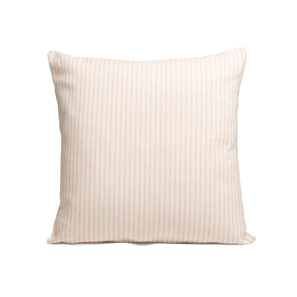 Lot de 2 housses de coussin en coton rayures en fil teint écru 45x45