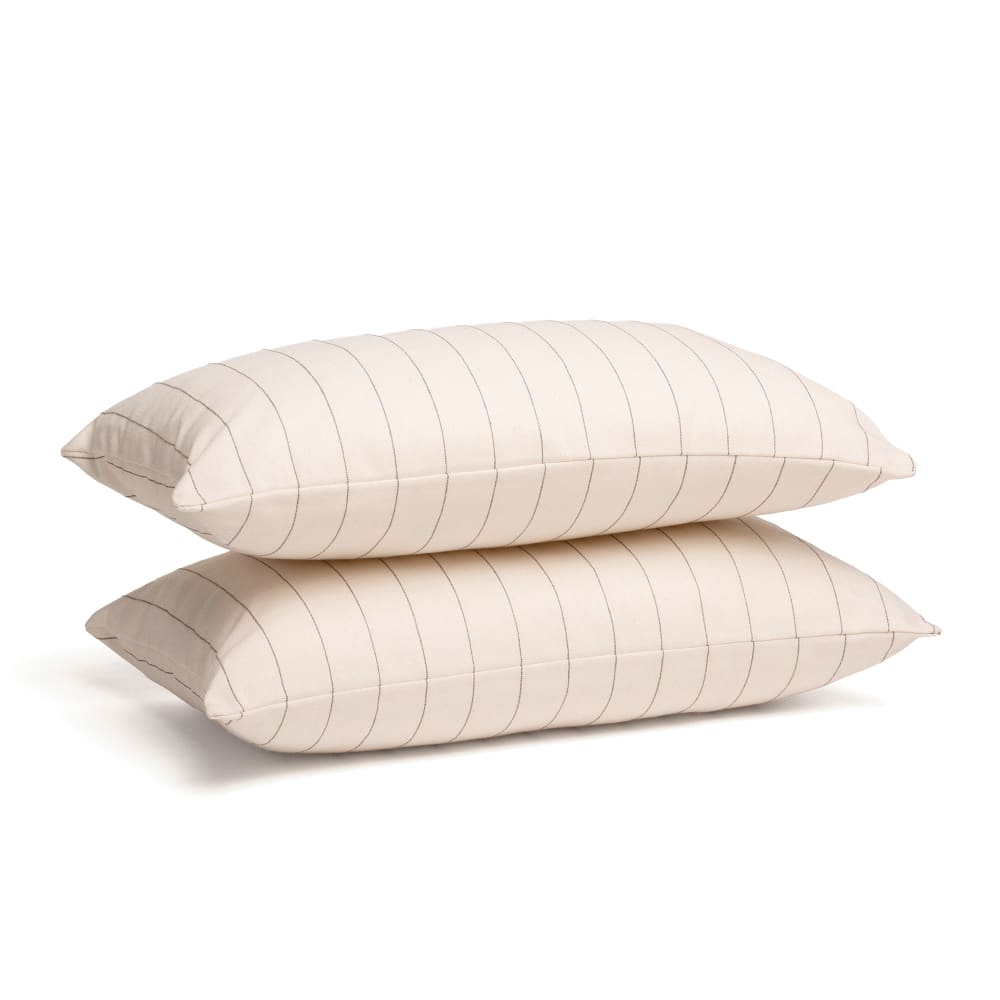 Lot de 2 housses de coussin en coton fil en relief écru 50x30 — vue 3