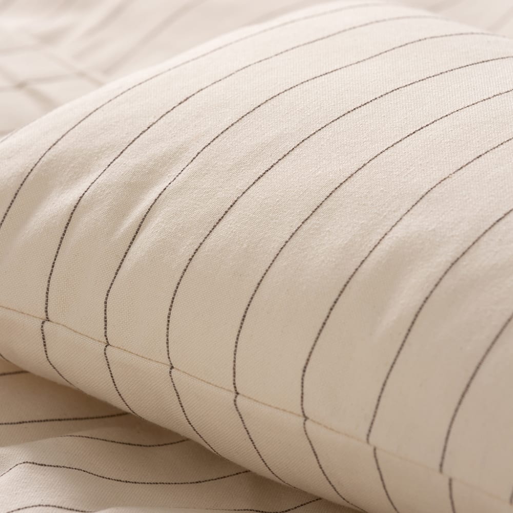 Lot de 2 housses de coussin en coton fil en relief écru 50x30 — vue 4