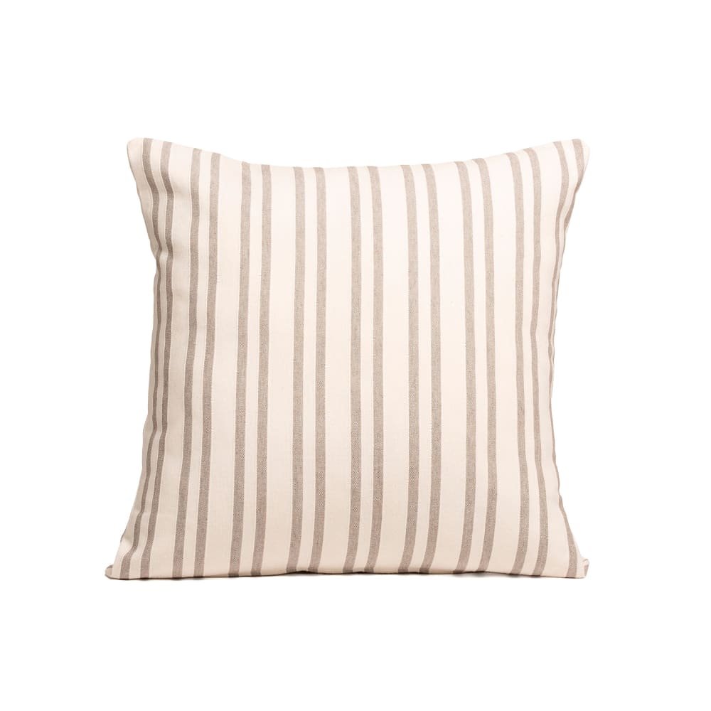 Lot de 2 housses de coussin en coton rayures en relief taupe 45x45