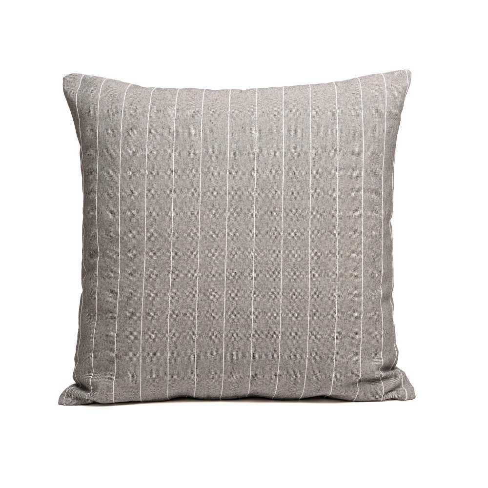 Lot de 2 housses de coussin en coton fil en relief anthracite 45x45