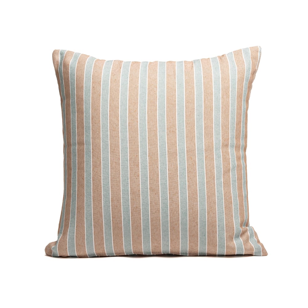 Lot de 2 housses de coussin en coton ligne en relief camel 45x45