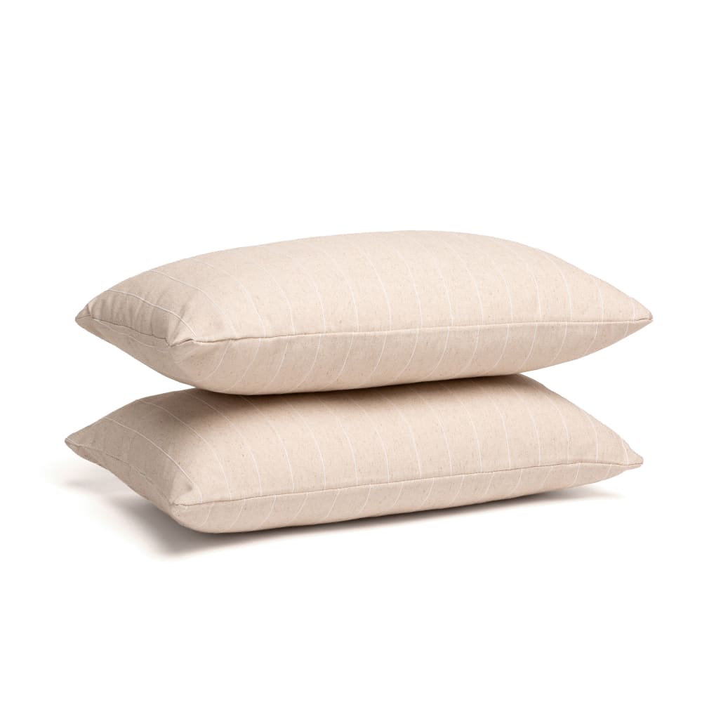 Lot de 2 housses de coussin en coton fil en relief lin 50x30 — vue 3