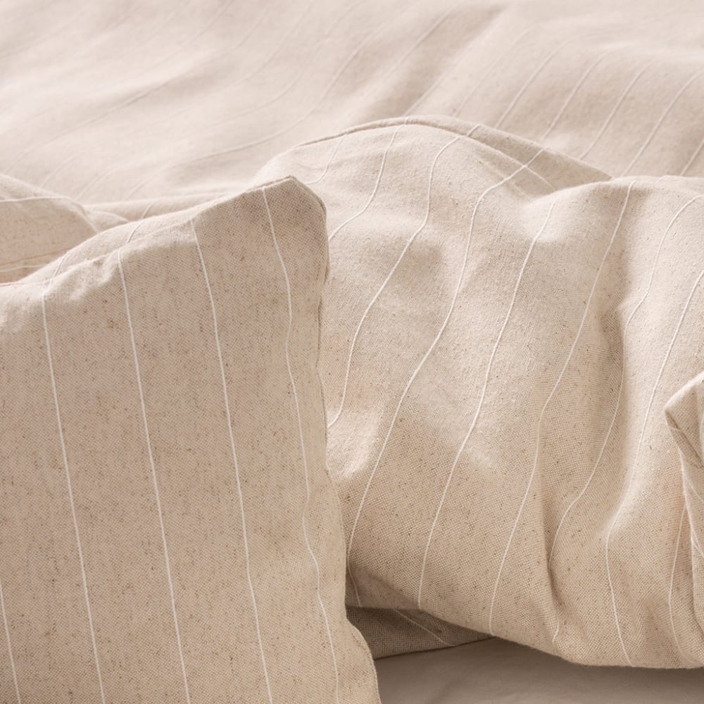 Lot de 2 housses de coussin en coton fil en relief lin 50x30 — vue 4