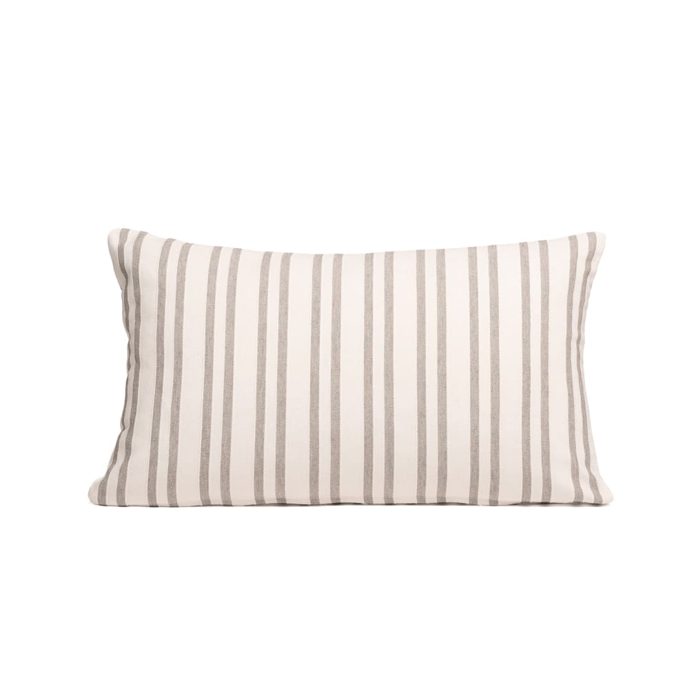 Lot de 2 housses de coussin en coton rayures en relief taupe 50x30