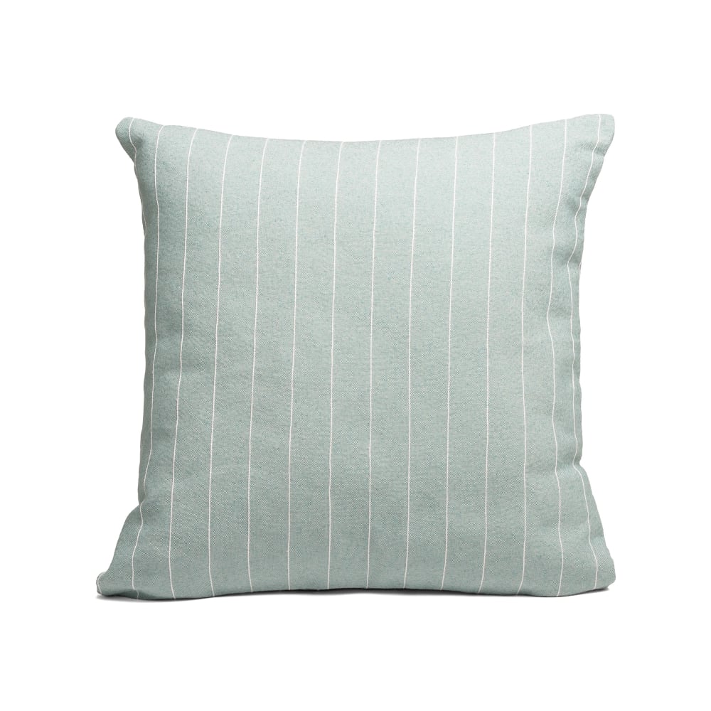 Lot de 2 housses de coussin en coton fil en relief vert d'eau 45x45