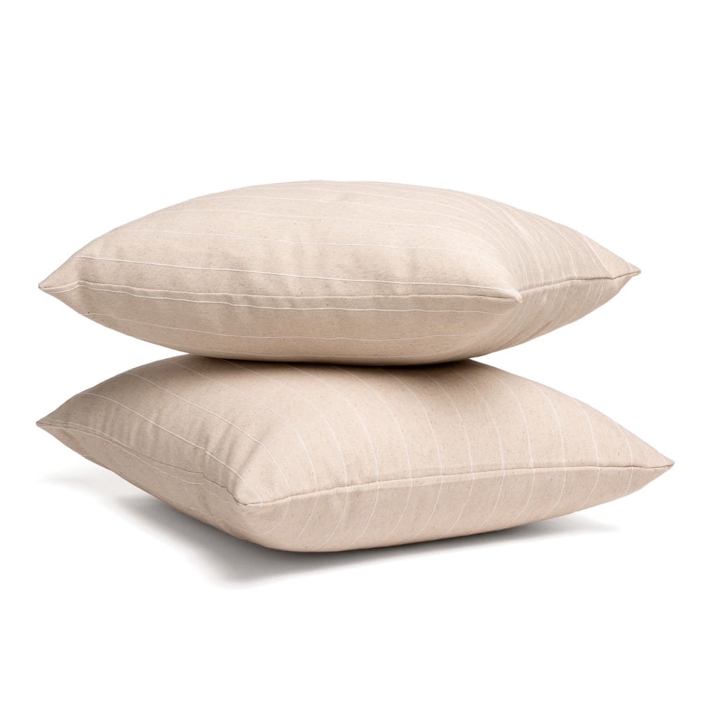 Lot de 2 housses de coussin en coton fil en relief lin 45x45 — vue 3