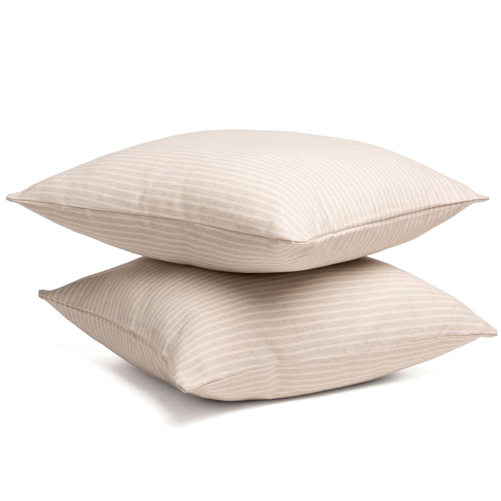 Lot de 2 housses de coussin en coton rayures en fil teint lin 45x45 — vue 3