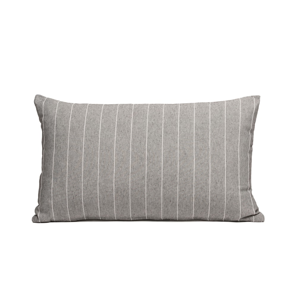 Lot de 2 housses de coussin en coton fil en relief anthracite 50x30 — vue 3