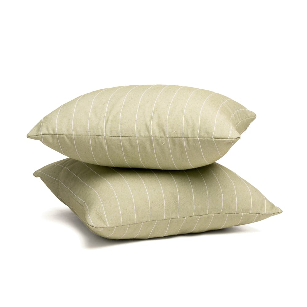 Lot de 2 housses de coussin en coton fil en relief vert 45x45 — vue 3
