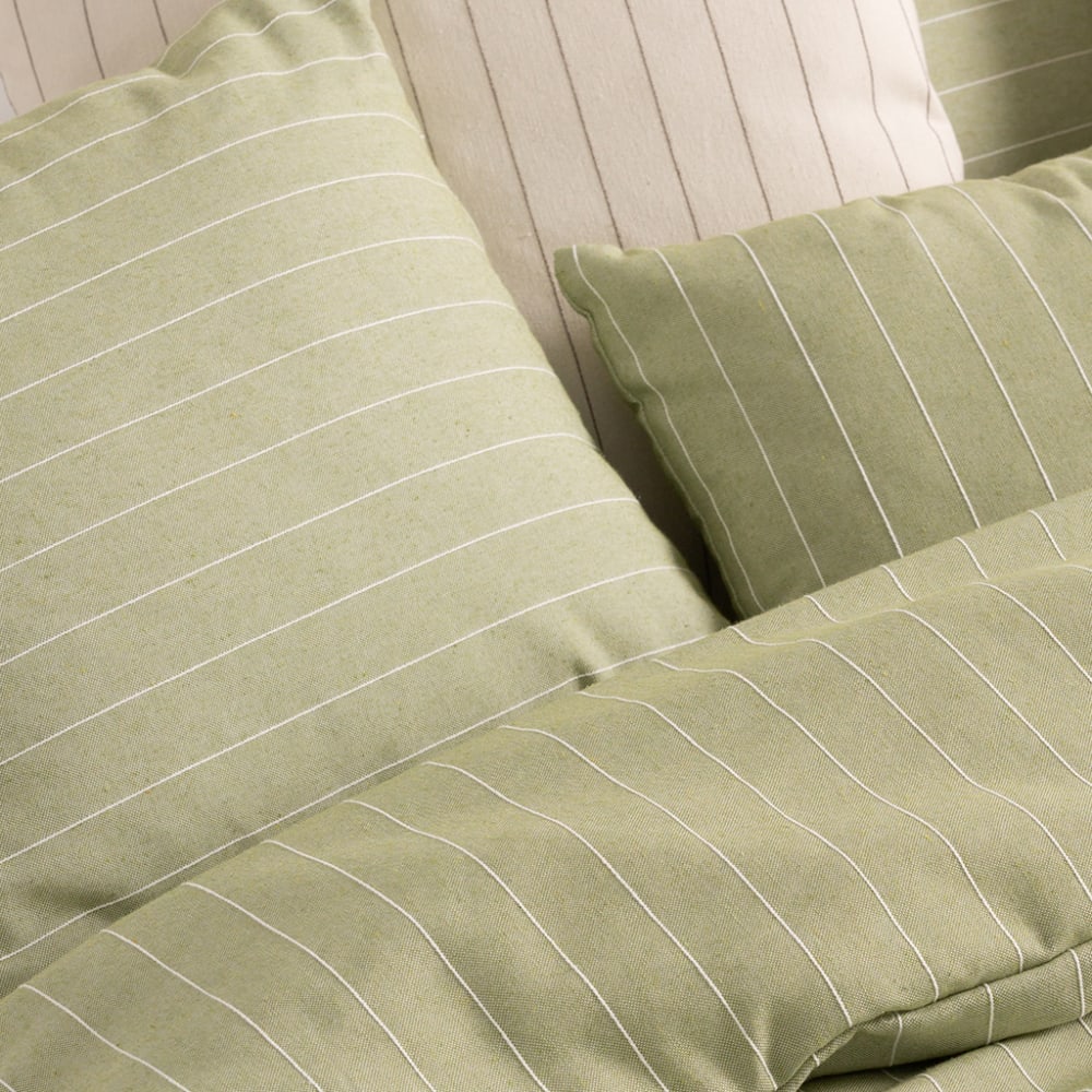 Lot de 2 housses de coussin en coton fil en relief vert 45x45 — vue 4