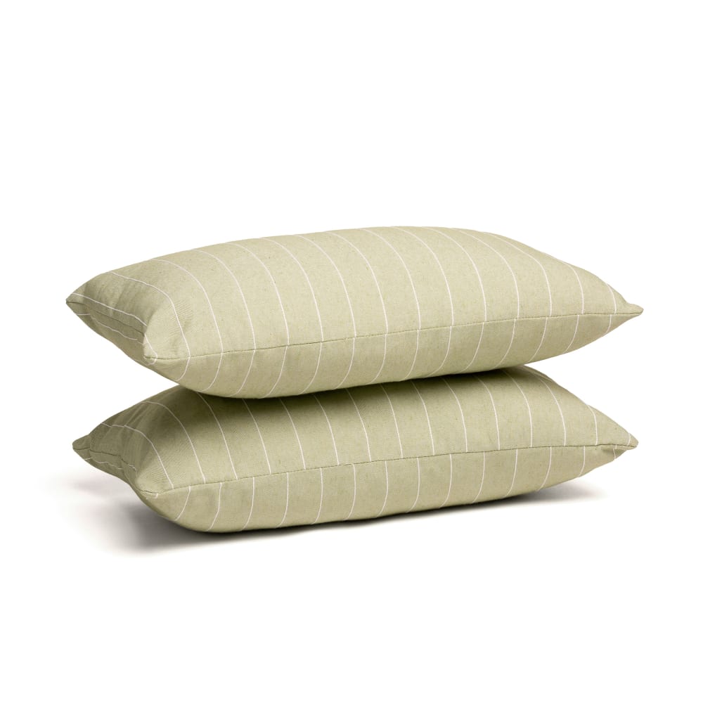 Lot de 2 housses de coussin en coton fil en relief vert 50x30 — vue 3
