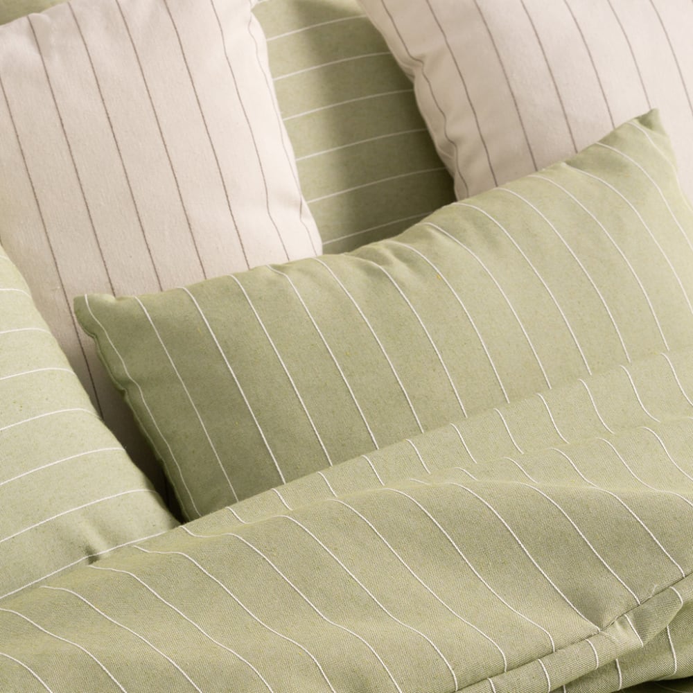 Lot de 2 housses de coussin en coton fil en relief vert 50x30 — vue 4