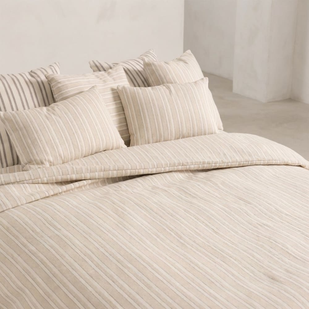 Housse de couette en coton rayures en relief lin 240x220 cm