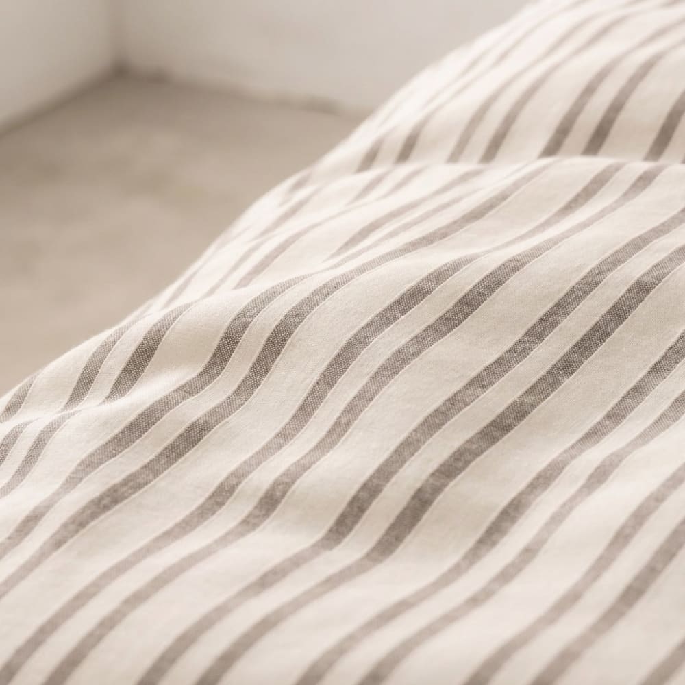 Bettbezug aus Baumwolle, Streifen mit Struktur, Taupe, 150x220 cm
