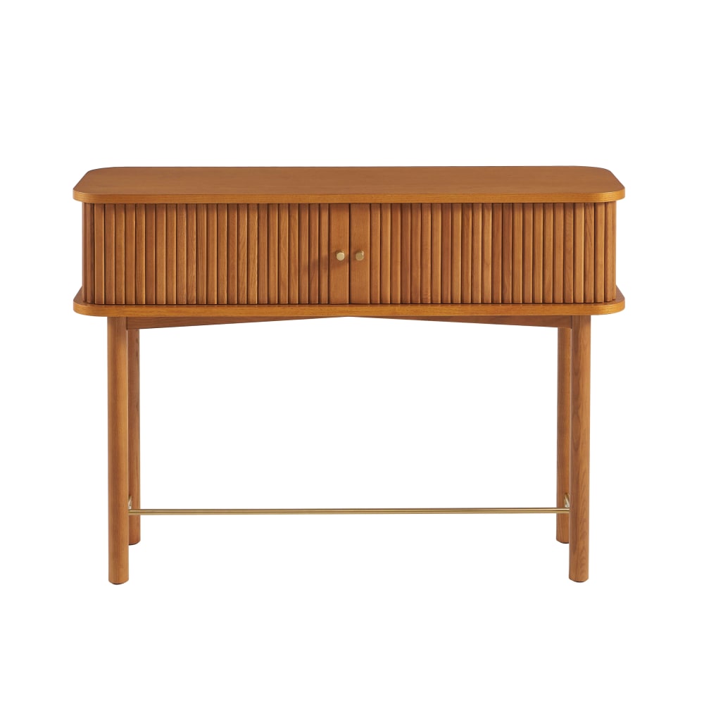 Console frêne foncé portes tambour 110cm