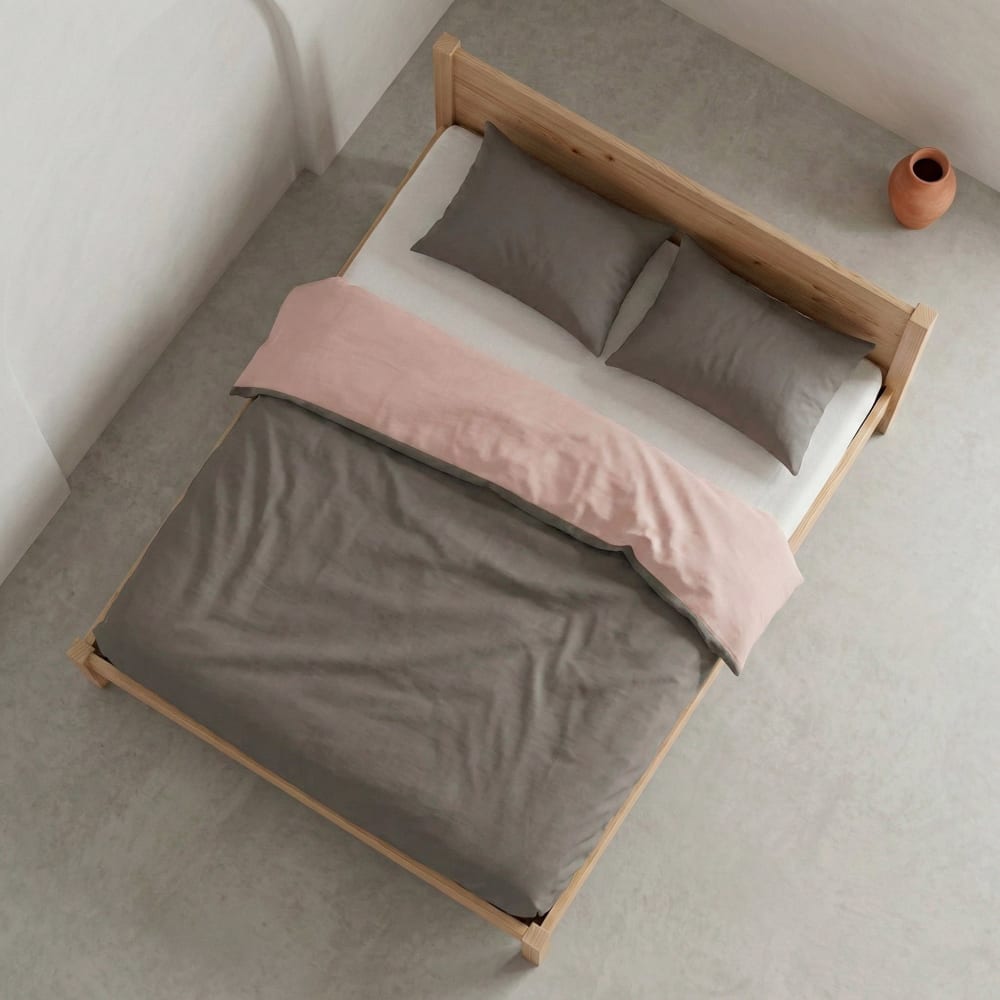 Wende-Bettwäsche-Set aus 100 % Baumwolle, 180x220 cm + 45x125 cm
