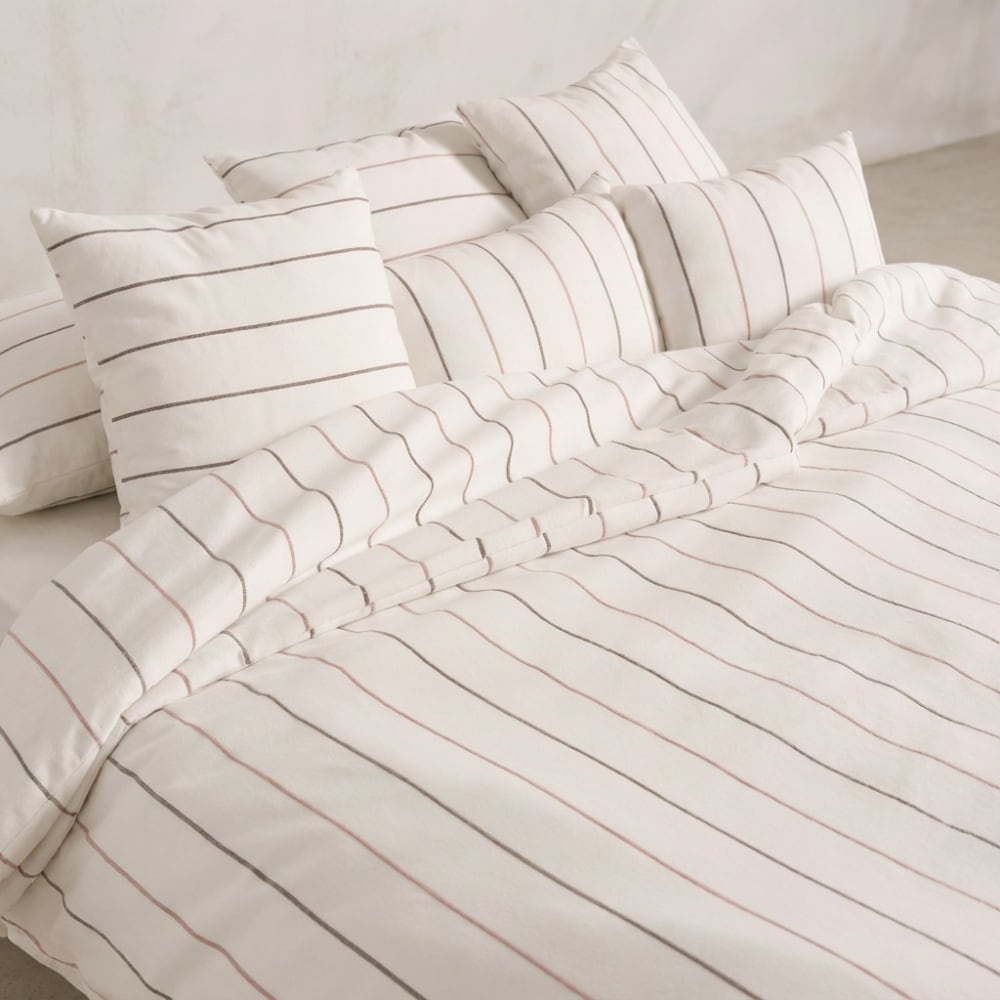 Housse de couette en coton fil en relief teint rose 260x240 cm