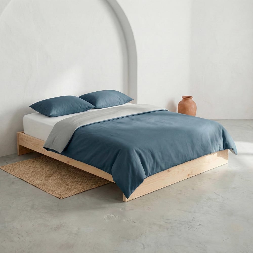 Housse de couette revérsible en 100% coton 220x220 cm + 2(45x75) cm