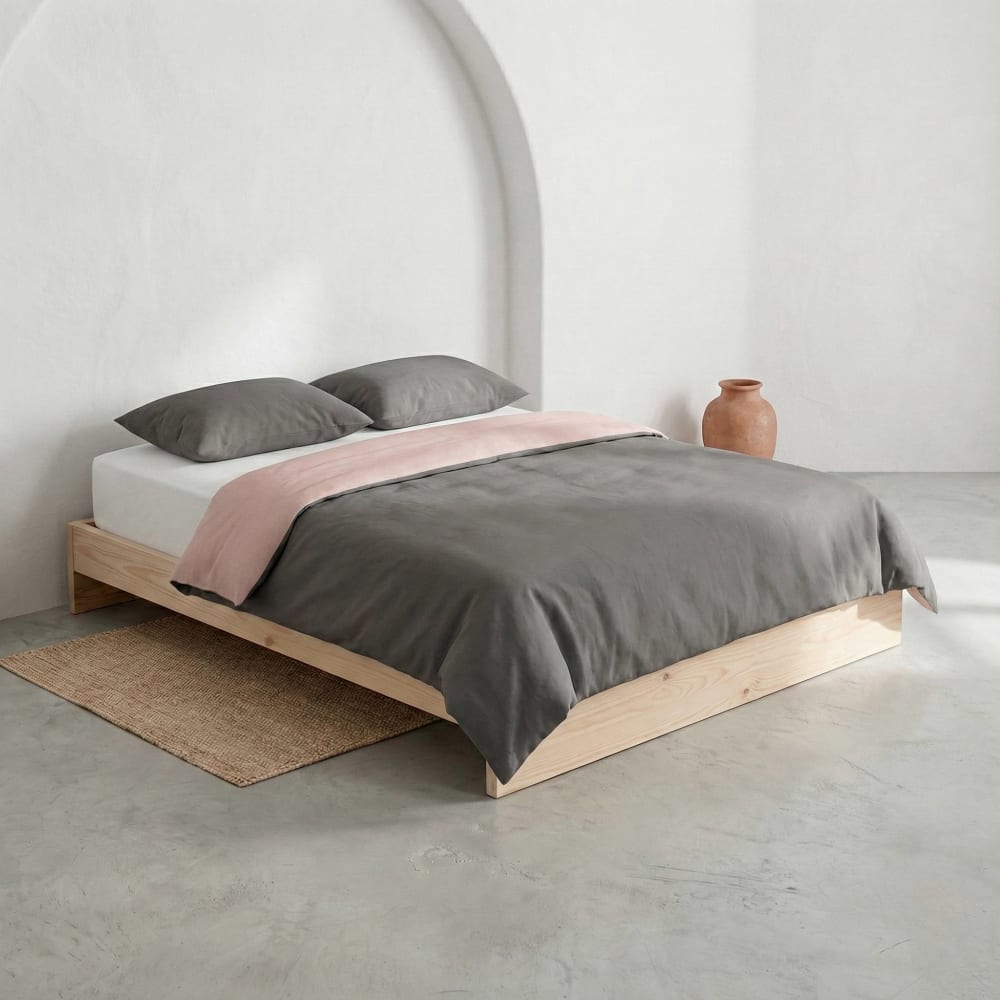 Gamusi Wende-Bettwäsche-Set aus 100 % Baumwolle, 240x220 cm + 2(50x85) cm style landhaus Rosa Öko-Tex Zertifikat Baumwolle