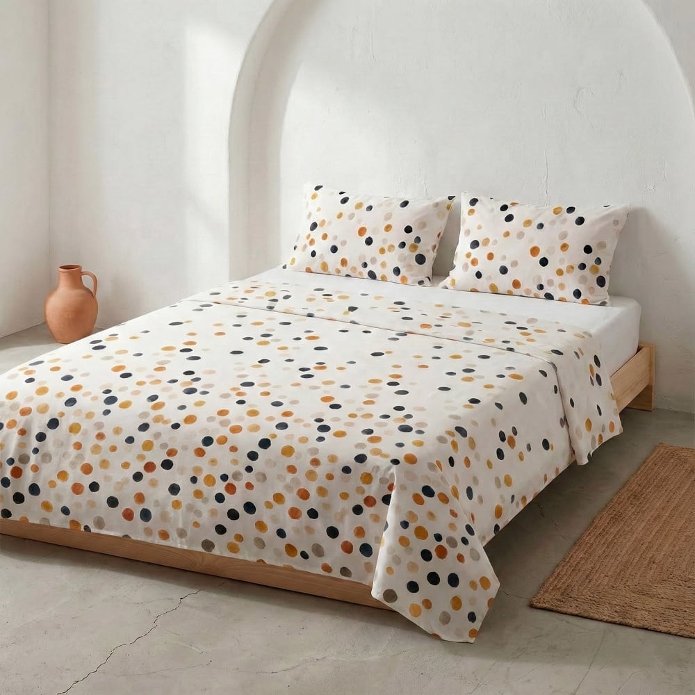 Parure de draps en 100% coton terracotta 135x200 + (2)50x75cm