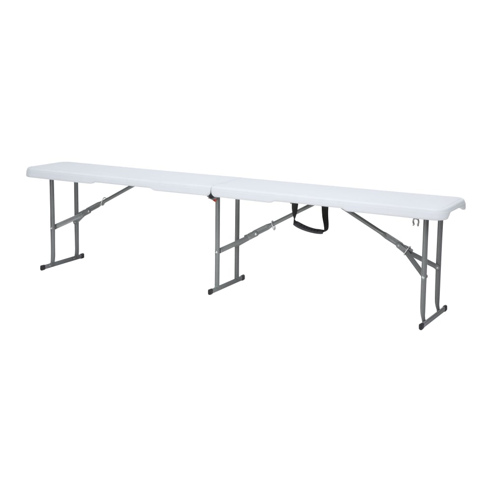 Table et banc de brasserie, pliable en plastique, blanc