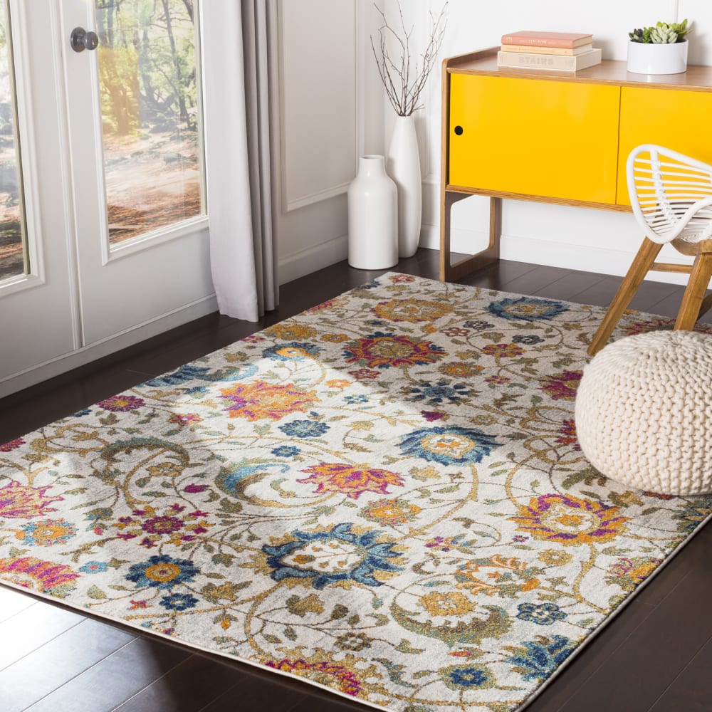 Tapis bohème floral safran 160x220 — vue 3
