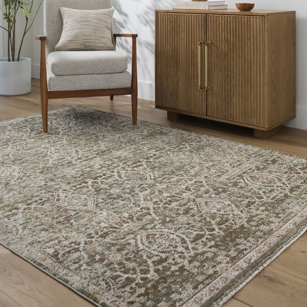 Galey alix x livabliss tapis vintage oriental olive/marron 160x230 — vue 3