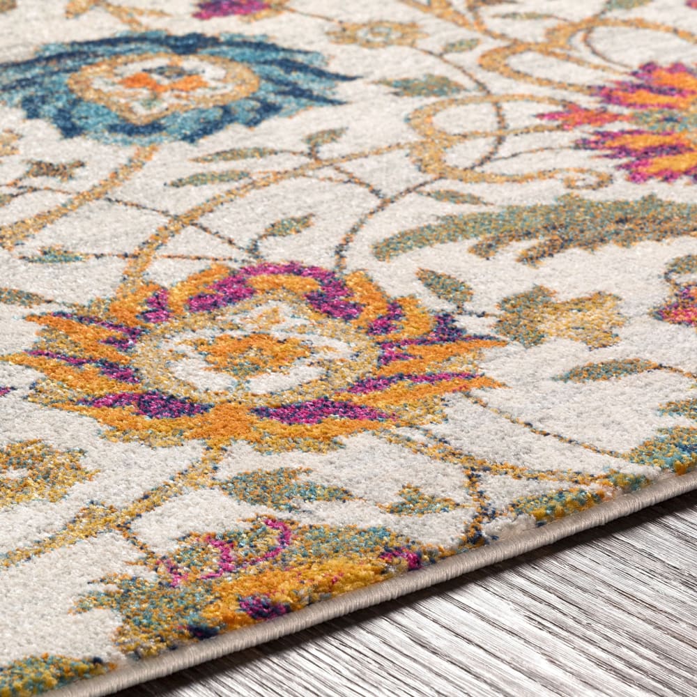 Tapis bohème floral safran 200x275 — vue 4