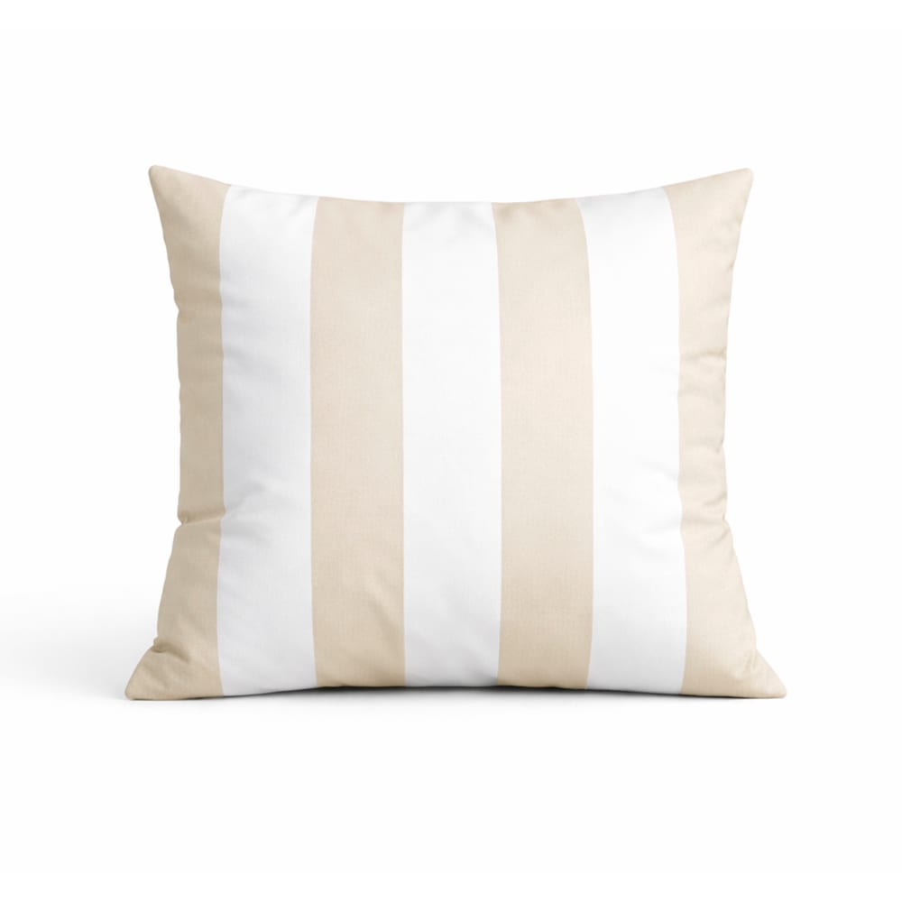 Coussin imperméable déhoussable à rayures arcachon polyester lin 50x50