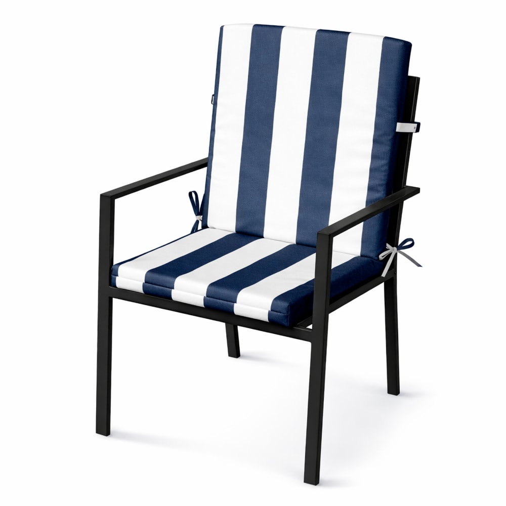 Coussin de chaise assise et dossier imperméable  à rayures arcachon