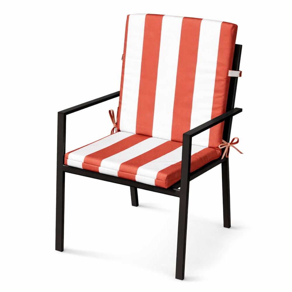 Coussin de chaise assise et dossier imperméable  à rayures arcachon