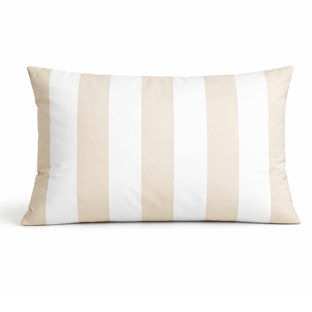 Coussin imperméable déhoussable à rayures arcachon polyester lin 60x40