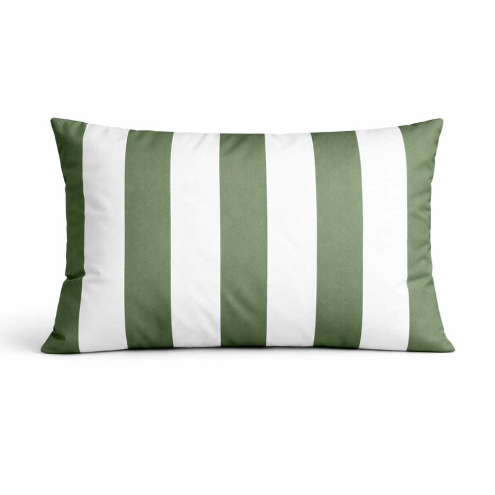 Coussin imperméable déhoussable à rayures arcachon polyester vert