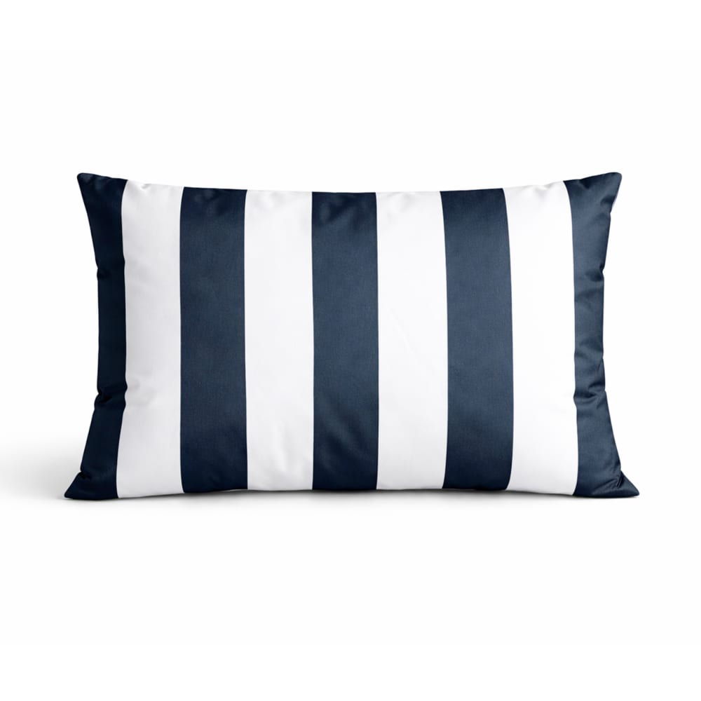 Coussin imperméable déhoussable à rayures arcachon polyester bleu