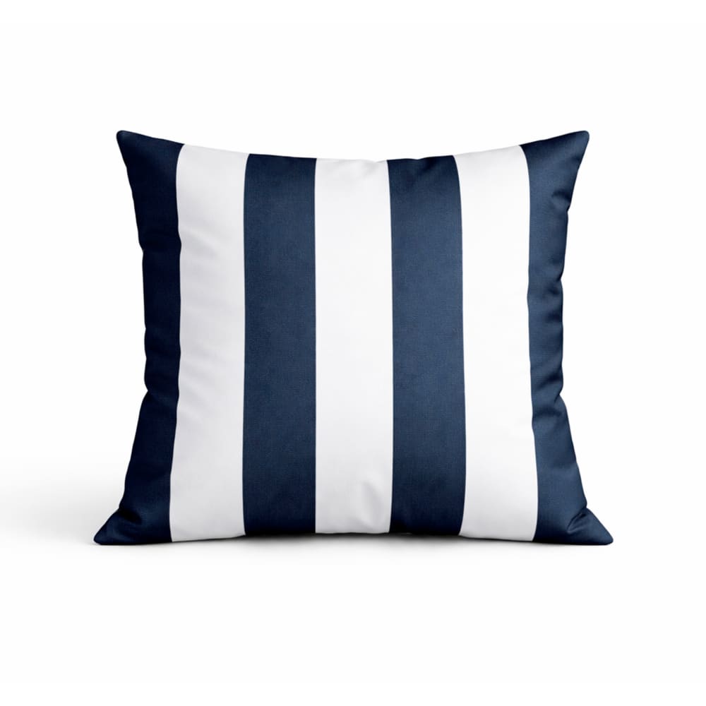 Coussin imperméable déhoussable à rayures arcachon polyester bleu