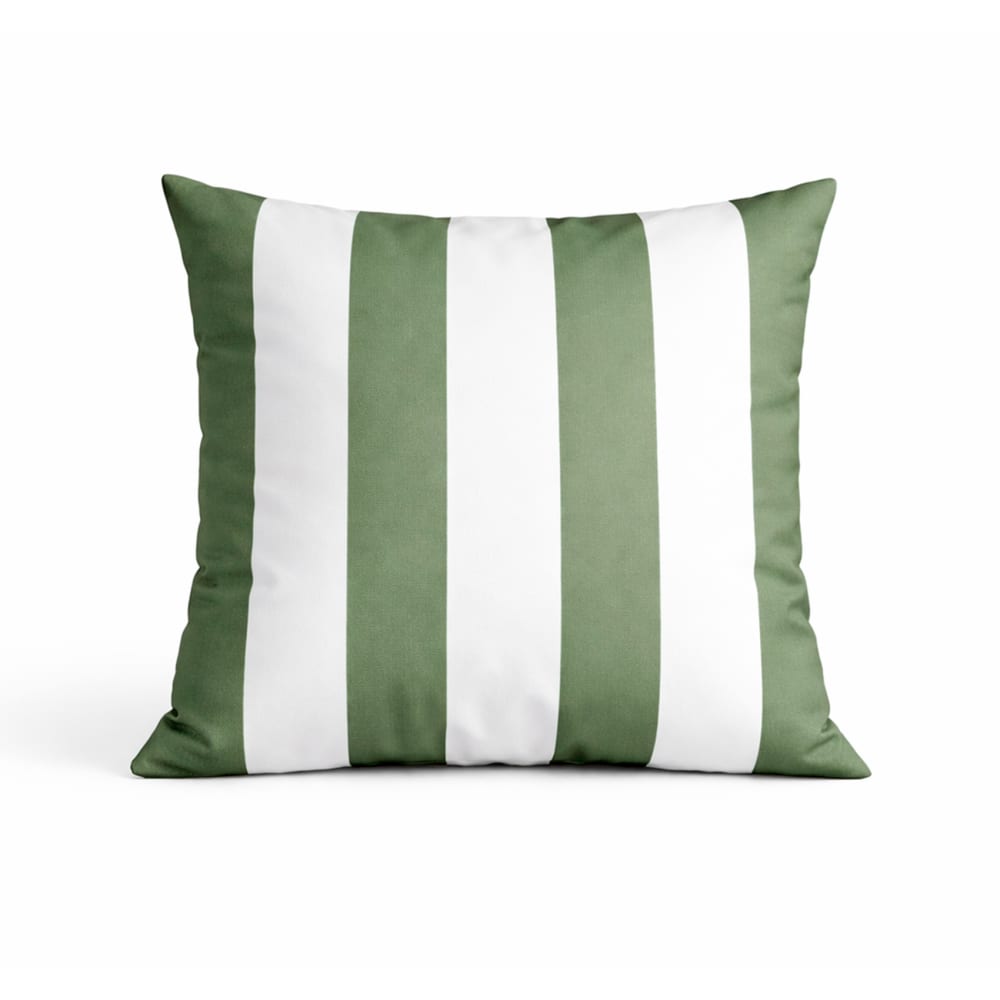 Coussin imperméable déhoussable à rayures arcachon polyester vert
