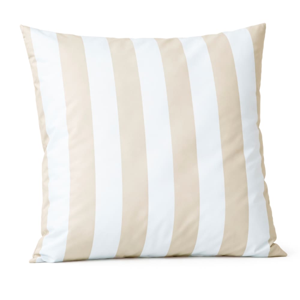 Coussin imperméable déhoussable à rayures arcachon polyester lin 70x70