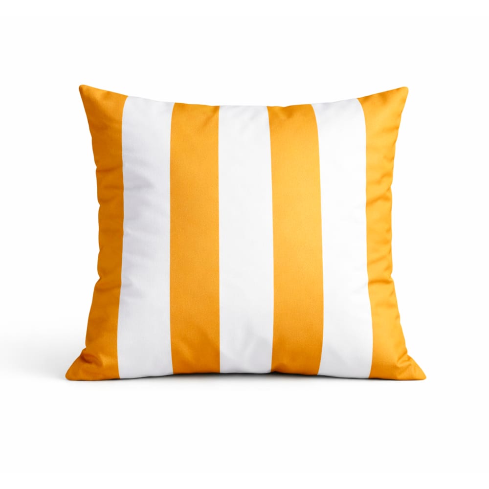 Coussin imperméable déhoussable à rayures arcachon polyester jaune