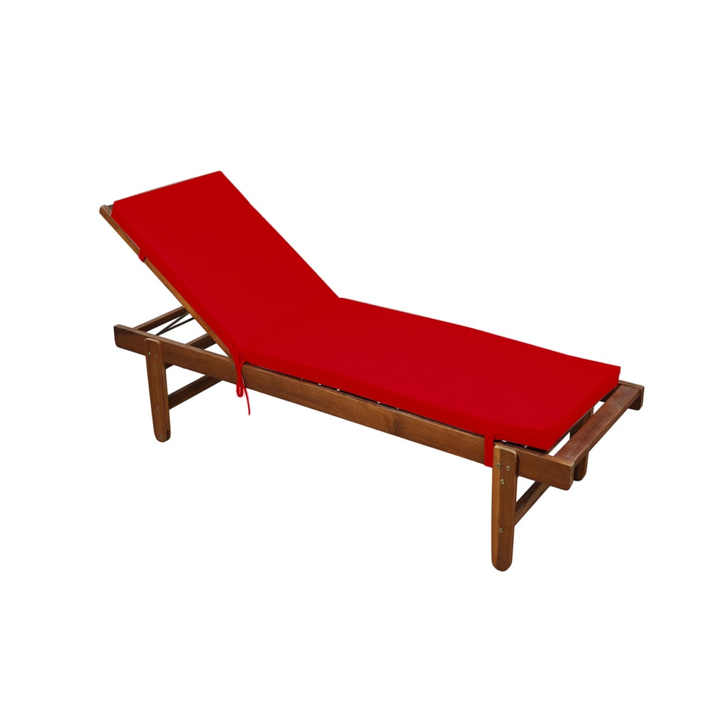Matelas bain de soleil toile outdoor polyester rouge 55x180 cm