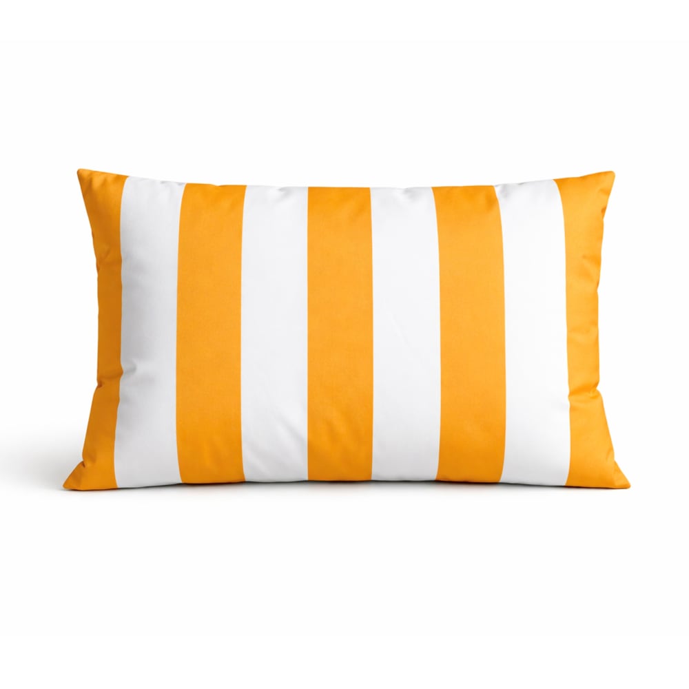 Coussin imperméable déhoussable à rayures arcachon polyester jaune