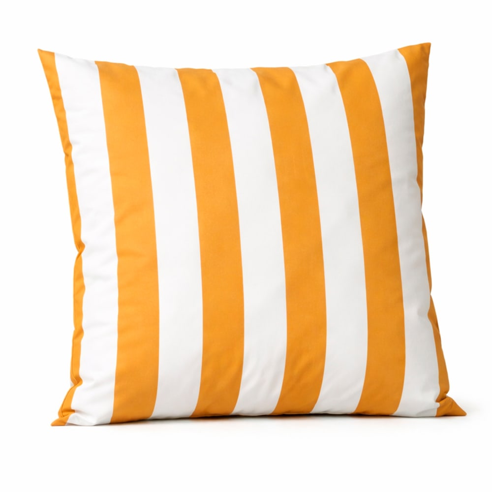 Coussin imperméable déhoussable à rayures arcachon polyester jaune
